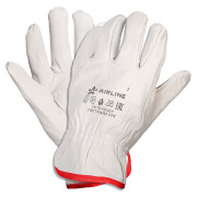Перчатки водительские, натуральная мягкая кожа (L) белые (ADWG104)