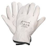 Перчатки водительские, натуральная мягкая кожа (XL) белые (ADWG105)