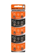 Батарейкa MINAMOTO , 1.5 В Japan (LR726) 10card цена 1 шт