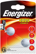Батарейка литиевая дисковая специальная 3В Energizer Lithium CR2025 BL-2 2шт
