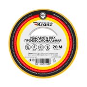 Изолента ПВХ KRANZ профессиональная, 0.18х19 мм, 20 м, желтая (10 шт., уп.)