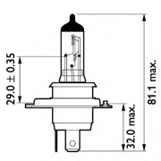 Лампа H4 галогеновая P43t, 24 Вольт, 100, 90W