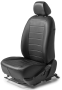 Авточехлы Строчка (зад. спинка 4060) для сидений, эко-кожа, черные