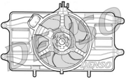 Вент. радиатора Fiat Doblo (300 мм. 270 Вт.) с несущ. рамой