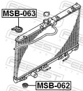 MSB-063 втулка крепления радиатора Mitsubishi Colt 02